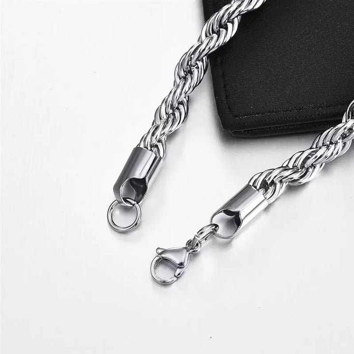 Jiayiqi 2mm-7mm Rope Chain Necklace Stainless Steel Never Fade Waterproof Choker Men Women Jewelry Silver Color Chains Gift