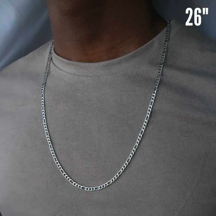 Fashion Classic Figaro Chain Necklace Men Stainless Steel  Long Necklace For Men Women Chain Jewelry