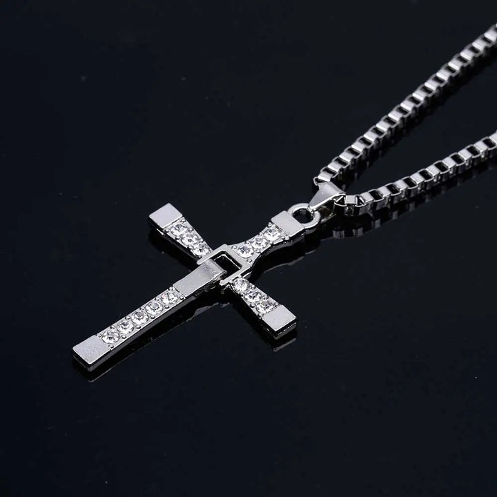 Dominic Toretto The Fast and The Furious Celebrity Vin Diesel Item Crystal Jesus Men Cross Pendant Necklace Gift Jewelry