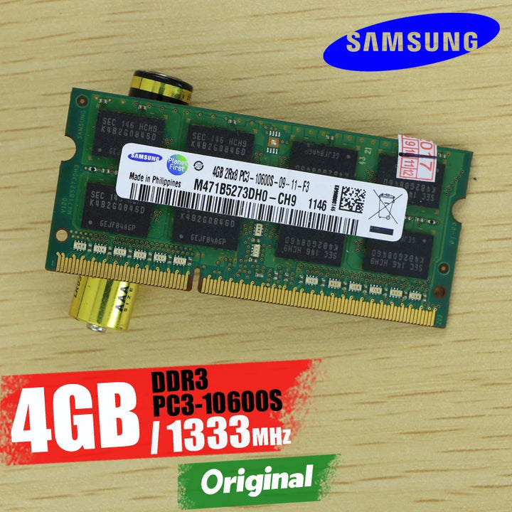 SAMSUNG 8GB 4GB 2GB 2G 4G PC2 PC3 PC3L  DDR2 DDR3 667Mhz 800Mhz 1333hz 1600Mhz 5300S 6400 8500 10600  Laptop Memory Notebook RAM