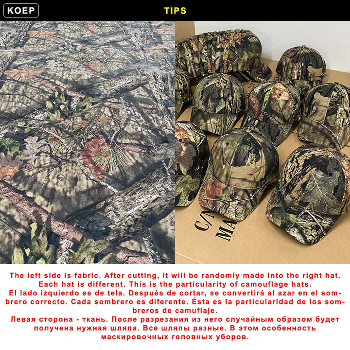 KOEP New Camo Baseball Cap Fishing Caps Men Outdoor Hunting Camouflage Jungle Hat Airsoft Tactical Hiking Casquette Hats