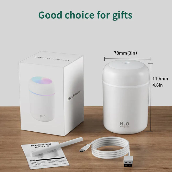 Xiaomi 300ml H2O Air Humidifier Portable Mini USB Aroma Diffuser With Cool Mist For Bedroom Home Car Plants Purifier Humificador