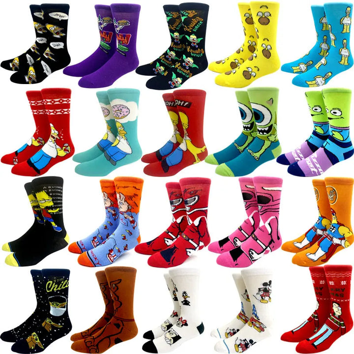 2023 New Anime Marvel Men Socks Long Sock Men‘s Knee-High Couples cosplay Sock Personality Hip Hop Harajuku Funny Sock for Women