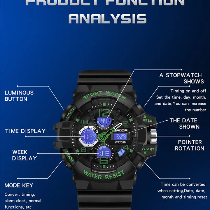 SANDA Brand G- Style Military Watch Men Digital Shock Sports Watches For Man Waterproof Electronic Wristwatch Mens 2023 Relogios