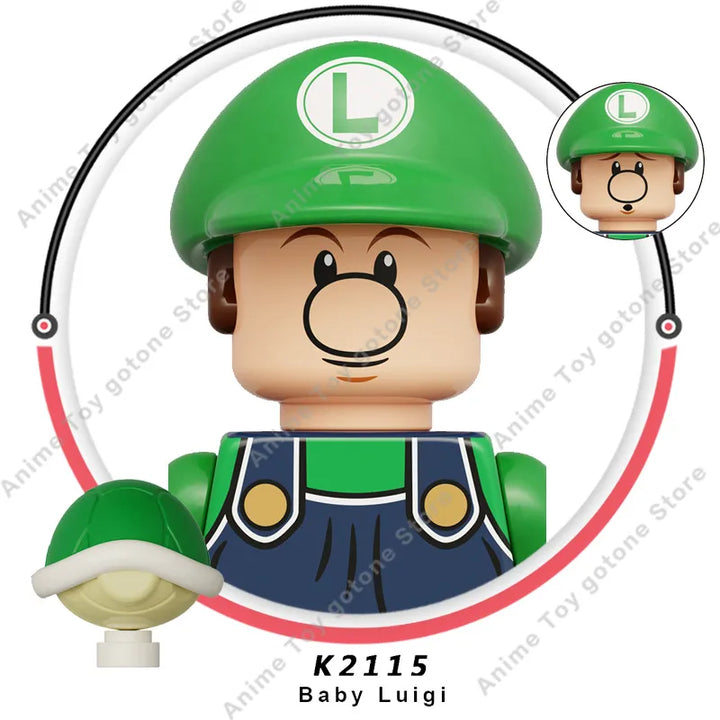 Anime Super Bros Mario Building Blocks Luigi mini Action toy Figures  Blocks Toys Bricks Assemble Toys Gifts for children KDL805