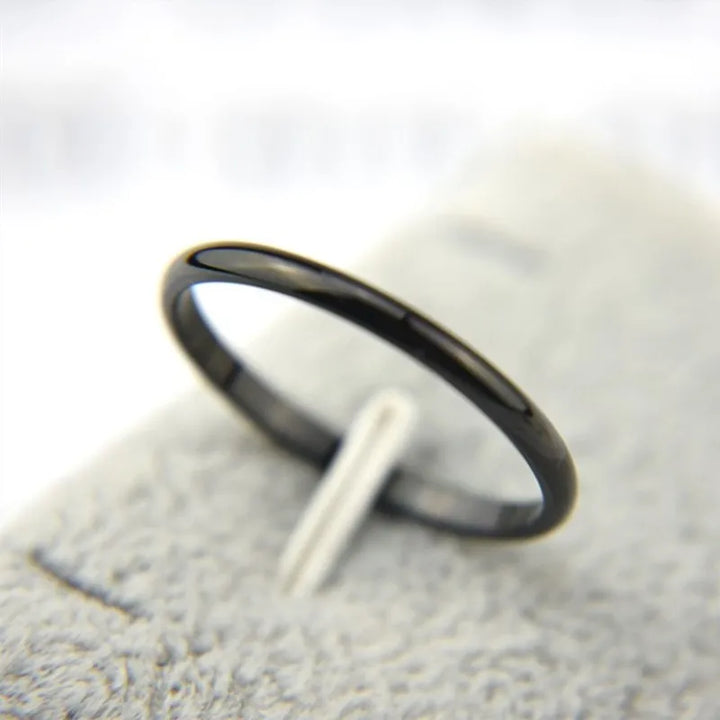 2mm Thin Stackable Ring Stainless Steel Plain Band Knuckle Midi Ring for Women Girl Size 3-12