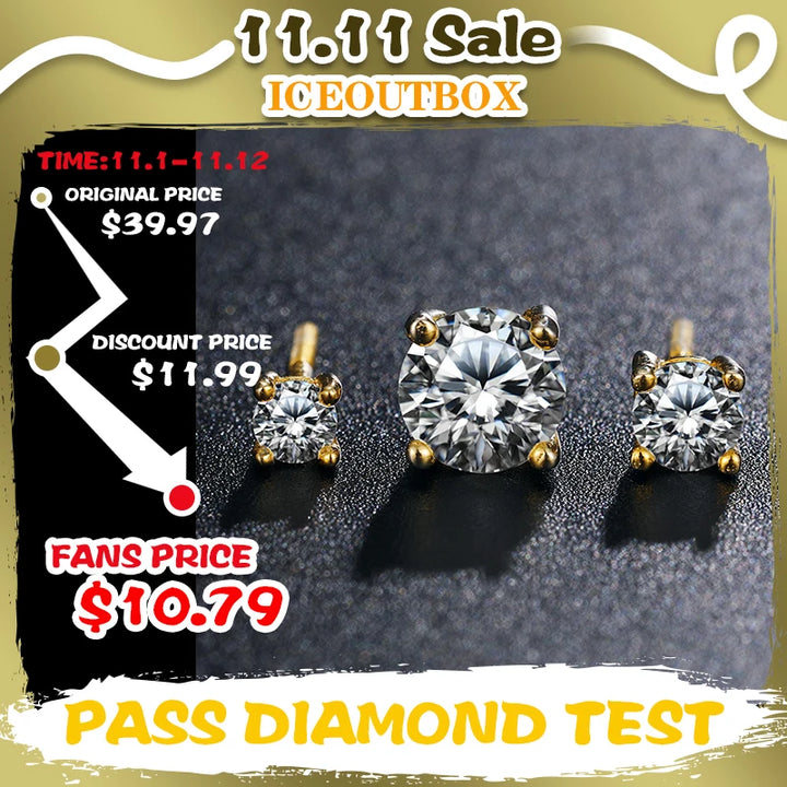 Real 0.1-1 Carat D Color Moissanite Earrings For Women 100% 925 Sterling Silver Earring 2021 Trend Wedding Jewelry 585 Rose Gold