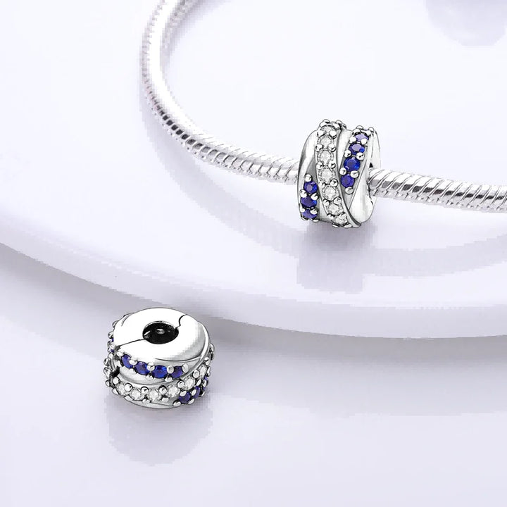 Positioning Buckle 925 Sterling Silver Round Charms Silver Clasp Beads Fit Pandora Original Bracelet 925 Silver Clip Wholesale