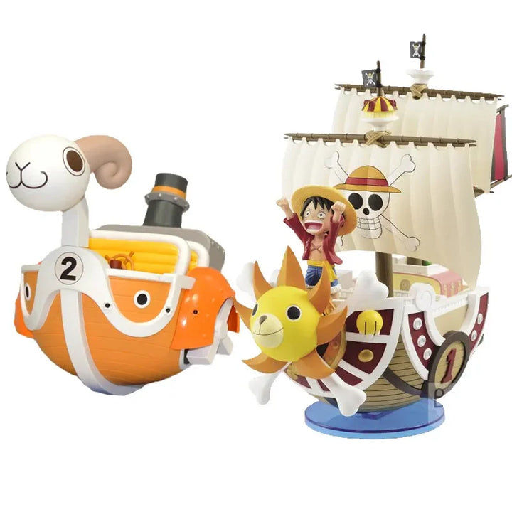 7cm Anime One Piece Ship Figure Luffy Model Toy Super Cute Mini Boat THOUSANDSUNNY Going Merry Assembled Model Action Figure