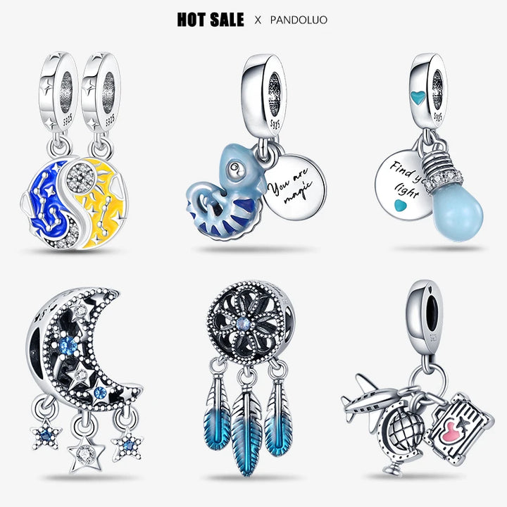 Charms 925 Original Fit Pandora 925 Original Charm Bracelet Women 925 Silver Hot Sale Pendant Beads DIY Jewelry Gift 2024 New in