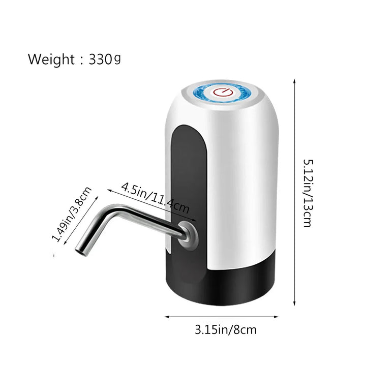 Portable Water Dispenser Electric Pump Usb Charge Water Pump For 5 Gallon Bottle With Extension Hose Barreled Water Tools