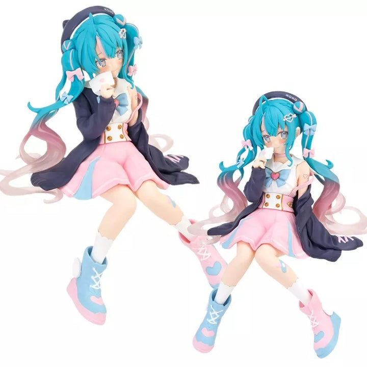 14CM Virtual Idol Singer Hatsune Miku Anime Figure Two-Dimensional Beautiful Girl Action Figures Kawaii Noodle Stopper Model Toy