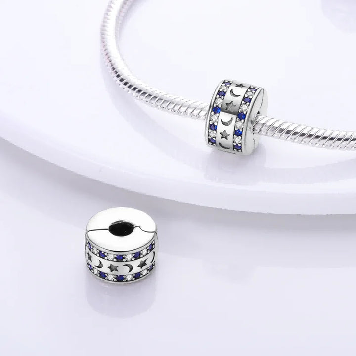 Positioning Buckle 925 Sterling Silver Round Charms Silver Clasp Beads Fit Pandora Original Bracelet 925 Silver Clip Wholesale