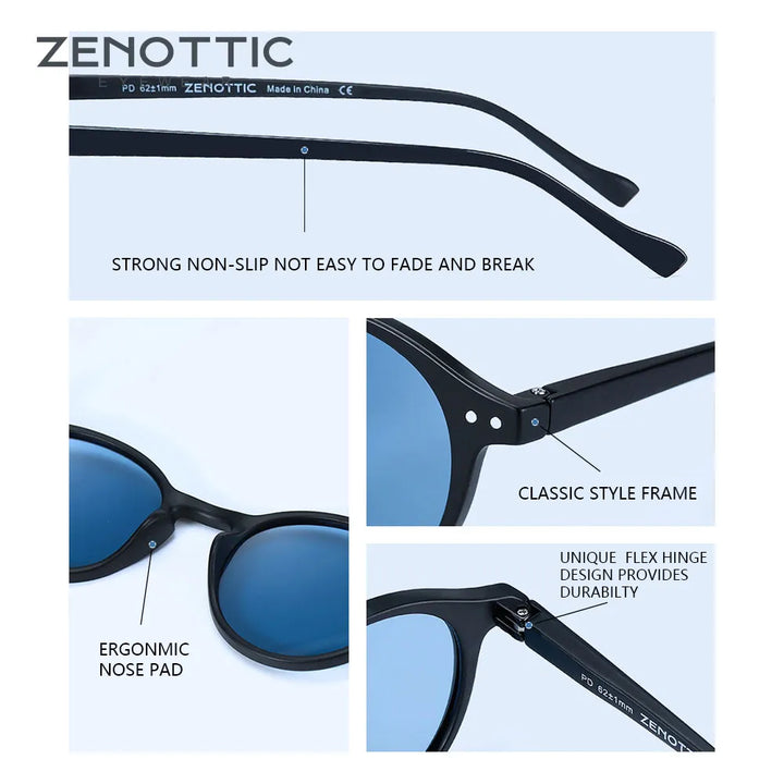 ZENOTTIC Retro Polarized Sunglasses 2023 2022 Men Women Vintage Small Round Frame Sun Glasses Polaroid Lens UV400 Goggles Shades