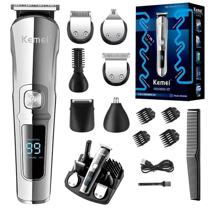 Original Kemei Digital Display All In One Hair Trimmer For Men Eyebrow Beard Trimmer Electric Hair Clipper Grooming Kit Haircut