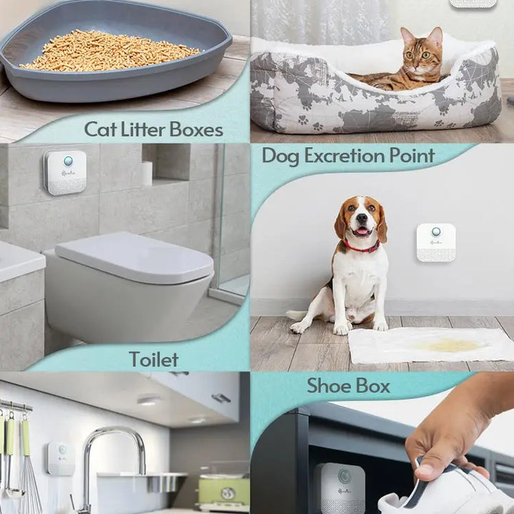 DownyPaws 4000mAh Smart Cat Odor Purifier For Cat Litter Box Deodorizer Pet Toilet Air Purifier Dog Cat Litter Deodorant