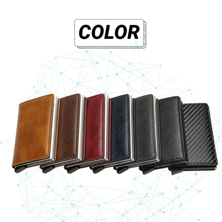 Credit Card Holder Men Wallet RFID Blocking Protected Aluminium Box PU leather Wallets with Money Clip Designer pasjeshouder