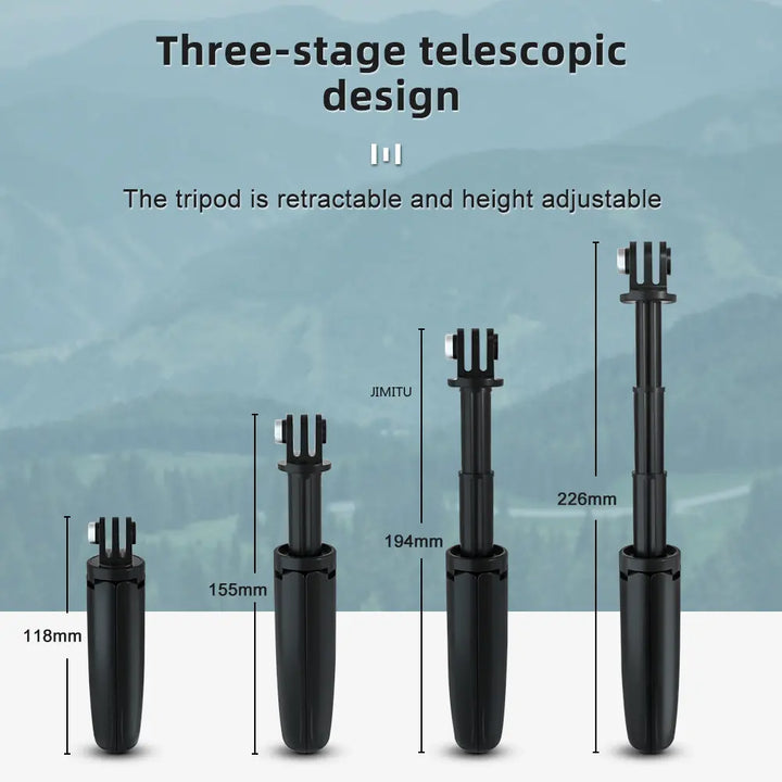 for Gopro Vlog Tripod Foldable Tripod Mini Portable Monopod for Go Pro Hero 11 10 8 7 Black Session Osmo Action Camera Accessory