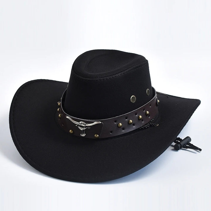 New Artificial Suede Western Cowboy Hats Vintage Big-edge Gentleman Cowgirl Jazz Hat Holidays Party Cosplay Hat