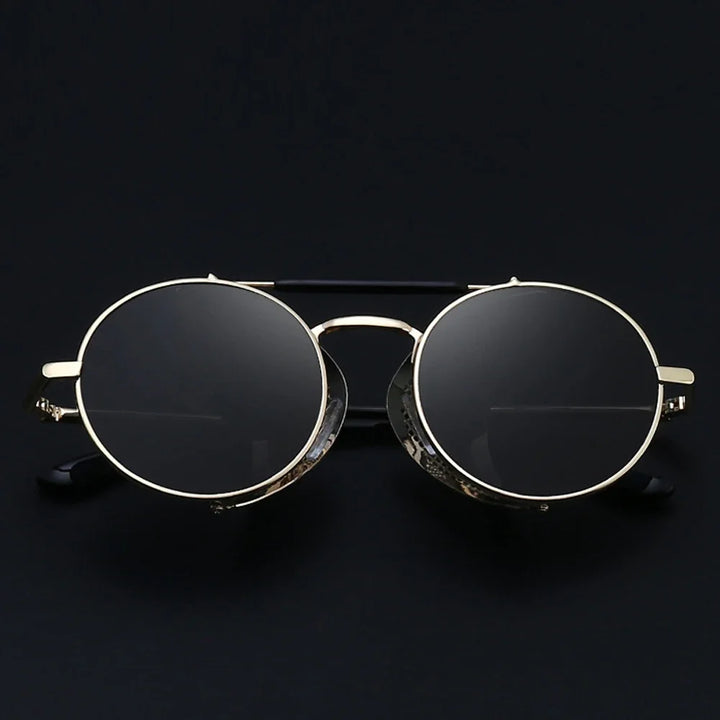 MUSELIFE Retro Round Metal Sunglasses Steampunk Men Women Brand Designer Glasses Oculos De Sol Shades UV Protection