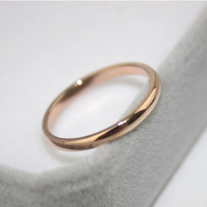 2mm Thin Stackable Ring Stainless Steel Plain Band Knuckle Midi Ring for Women Girl Size 3-12