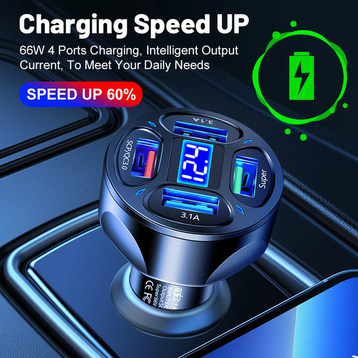 AIXXCO 3 Ports USB Car Charger 12V Quick Charge 3.0 Fast Car Cigarette Lighter For Samsung Huawei Xiaomi iphone Charger QC 3.0