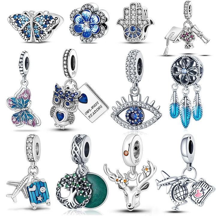 Charms Fit Pandora 925 Original Bracelets Chameleon Luminous Firefly Butterfly Silver 925 Charms Beads Fine DIY Jewelry Making