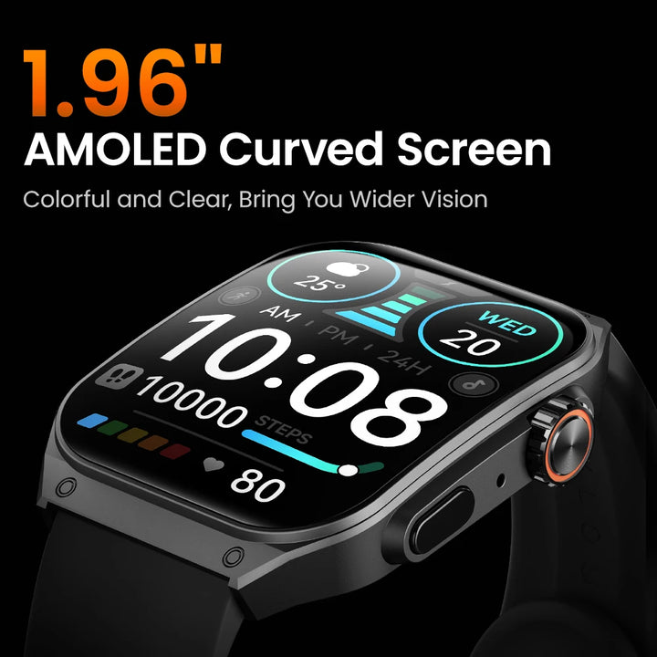 HAYLOU Watch S8 Smart Watch 1.96'' AMOLED Curved Screen Smartwatch Bluetooth Phone Call AI Vioce Assistant Smartwatches for Men