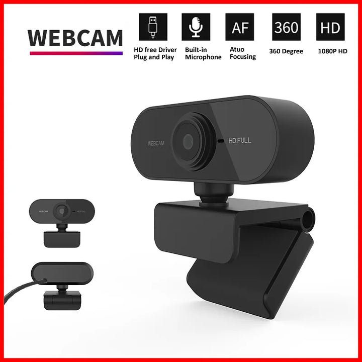 1080P HD Mini Webcam with microphone, usb interface supports laptop desktop computer, suitable for live video call conference