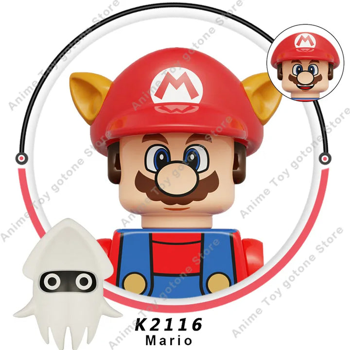 Anime Super Bros Mario Building Blocks Luigi mini Action toy Figures  Blocks Toys Bricks Assemble Toys Gifts for children KDL805