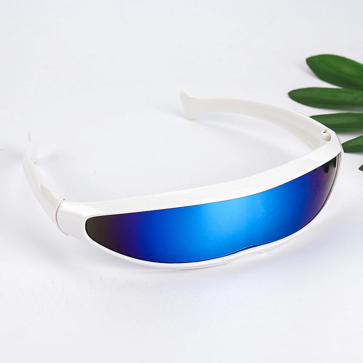 Futuristic Narrow Cyclops Visor Sunglasses Laser Eyeglasses UV400 Personality Mirrored Lens Costume Eyewear Glasses