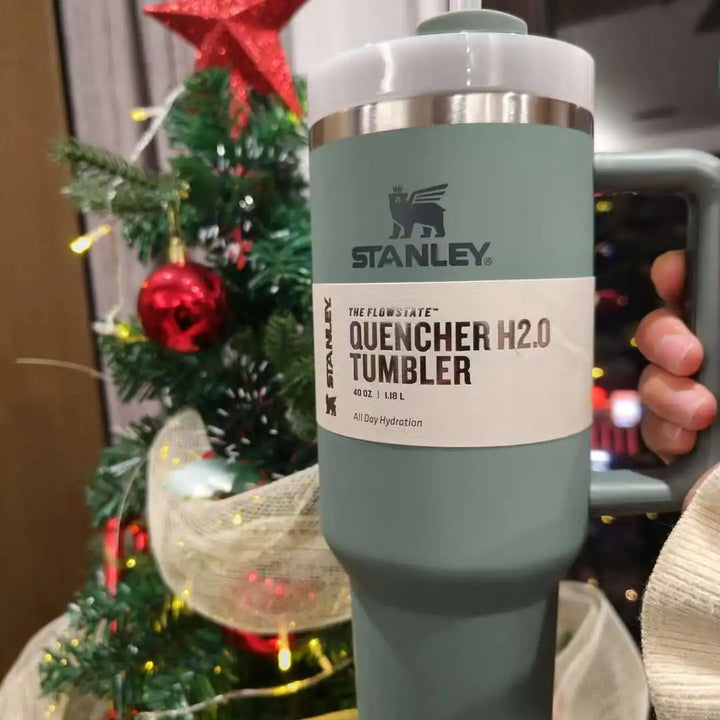 Stanley Quencher 2.0 Stainless Steel Vacuum Insulated Tumbler Lid Straw 40oz Travel Thermal Mug Stainless Steel Coffee Hot Cup