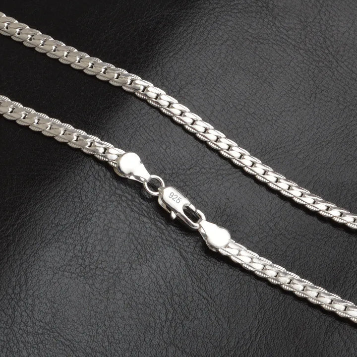 925 Sterling Silver 6mm Side Chain 8/18/20/22/24 Inch Necklace For Woman Men Fashion Wedding Engagement Jewelry Gift