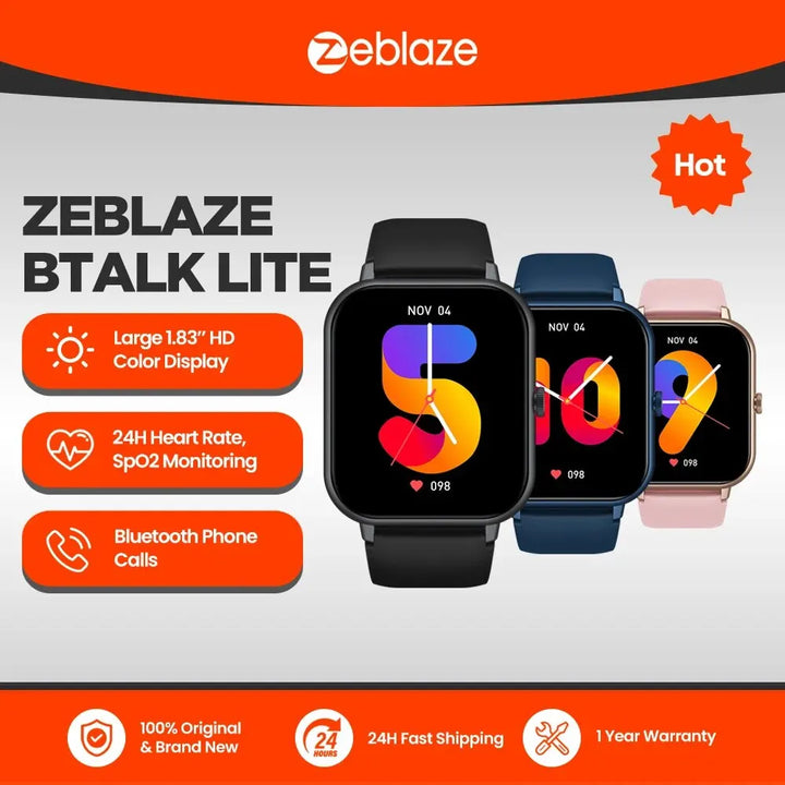 Zeblaze Btalk Lite Voice Calling Smart Watch Health Sport Monitoring Smart Notifications Voice Assistant Smartwatch Men