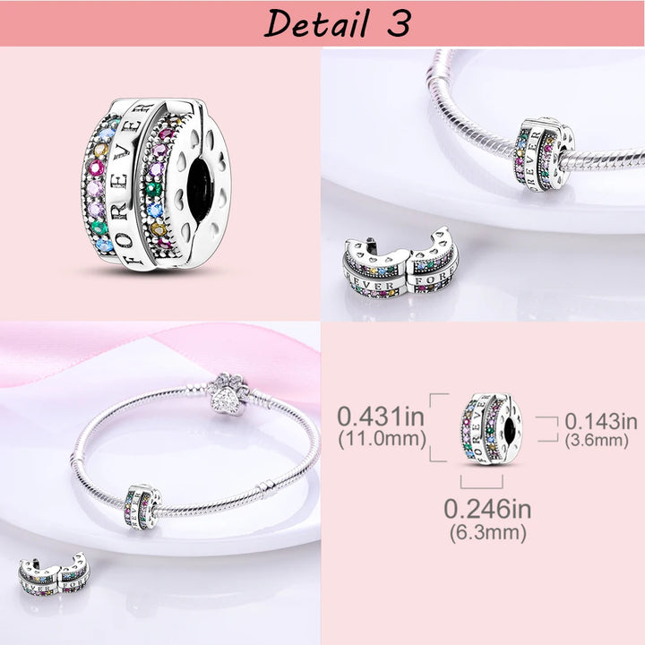 925 Silver Little Girl Love Mom Forever Infinity Infinite Dangle Charm Beads fit Pandora Original Women Bracelet Jewelry