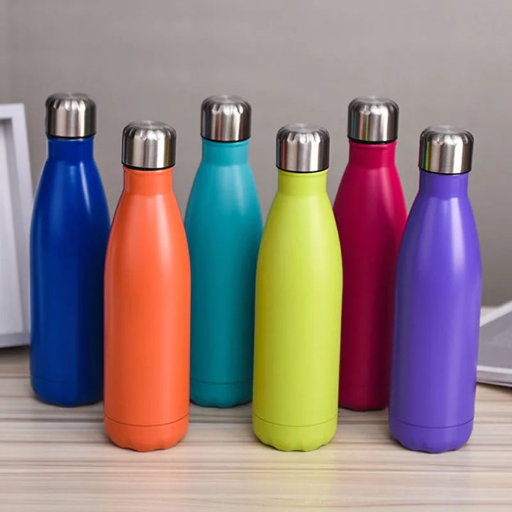 500ml Sport Bottles Double Wall Insulated Vacuum Flask Stainless Steel Thermos, Large Capacity Coke Bottle, Car Water Cup