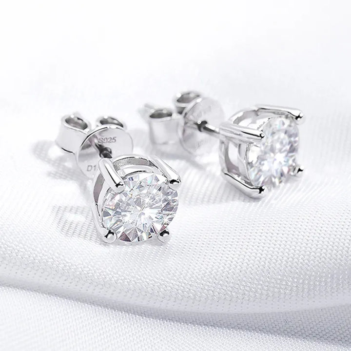 Smyoue 0.1-3CT Test Passed Moissanite Studs Earrings for Men Women S925 Silver Platinum Plated Bride Wedding Diamond Studs GRA