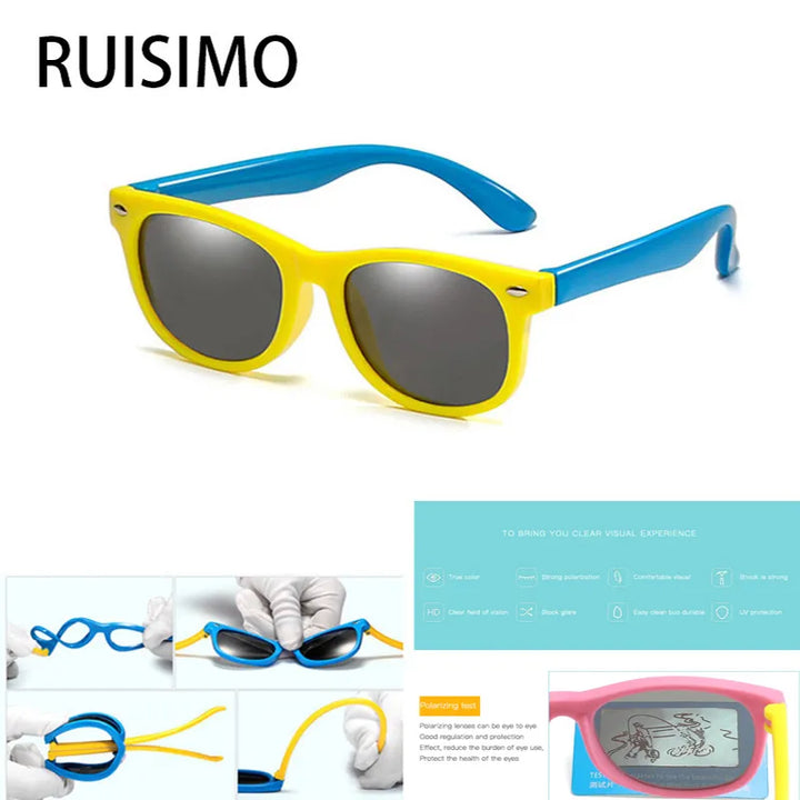 RUISIMO Kids Polarized Sunglasses TR90 Boys Girls Sun Glasses Silicone Safety Glasses Gift for Children Baby UV400 Eyewear