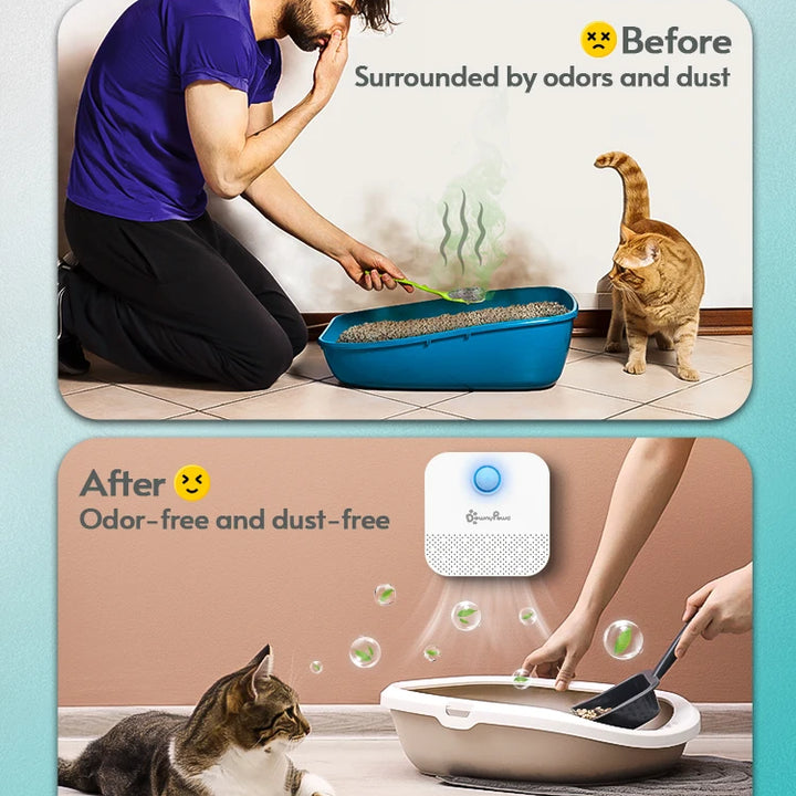 DownyPaws 4000mAh Smart Cat Odor Purifier For Cat Litter Box Deodorizer Pet Toilet Air Purifier Dog Cat Litter Deodorant