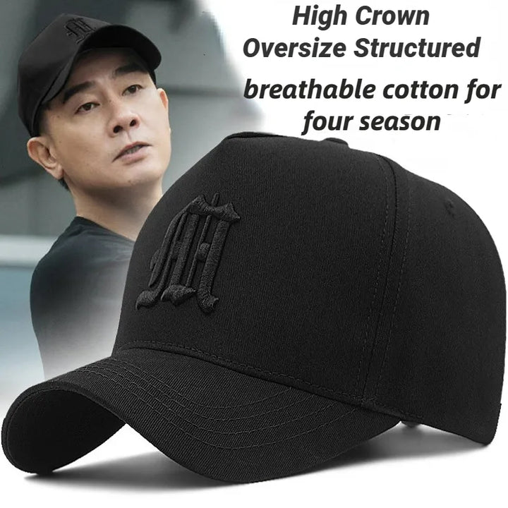 Big Head Plus Size Men's Hat Baseball Cap for Male 2023 Winter Sports Hat Hip Hop Breathable Mesh Trucker Hat Hard Structure