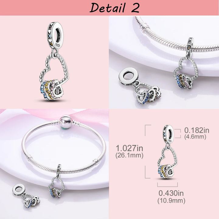 925 Silver Little Girl Love Mom Forever Infinity Infinite Dangle Charm Beads fit Pandora Original Women Bracelet Jewelry