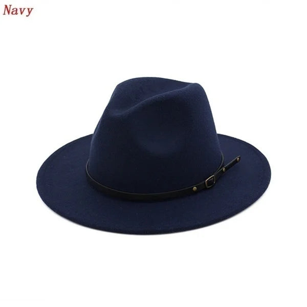 Men / Women Vintage Wide Brim Hat Church Party Ladies Felt Jazz Cap Cowboy Party Hat Jazz Hat