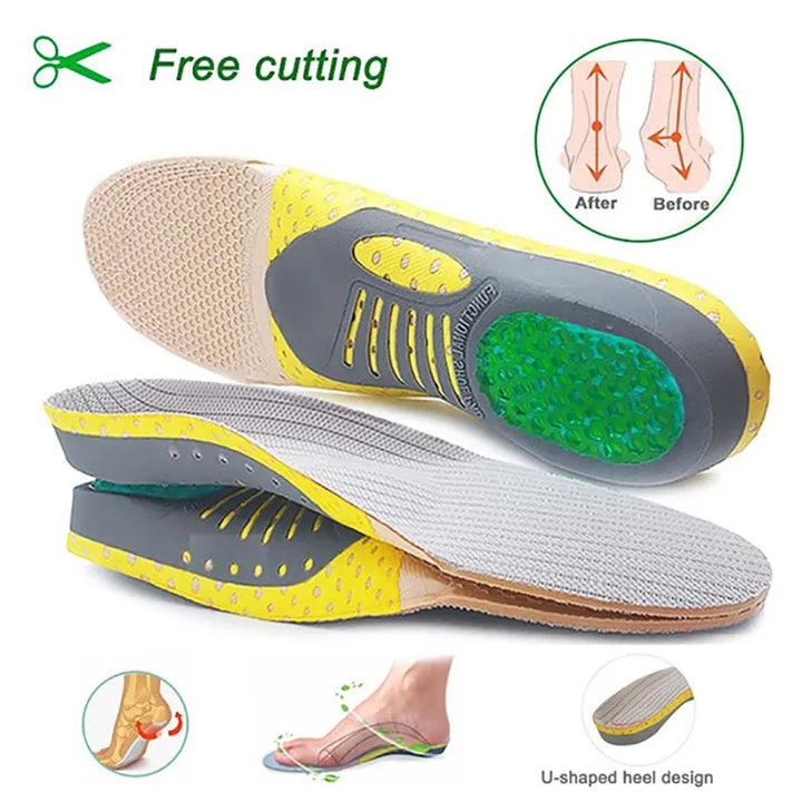 1 pair Orthopedic Insoles Orthotics Flat Foot Health Sole Pad for Shoes Insert Arch Support Pad for Plantar Fasciitis Feet Care