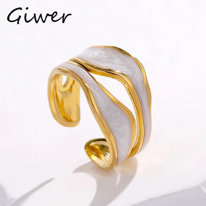 Hollowed-out Love Heart Stainless Steel Ring for Women Girls Aesthetic Exquisite Open Finger Ring Fashion Romantic Jewelry Trend