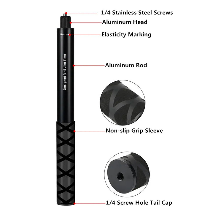 Invisible Extended Edition Selfie Stick Scalable Monopod for Insta360 X2 X3 Accessories For GoPro 12 11 10 9 8 Stick Tripod