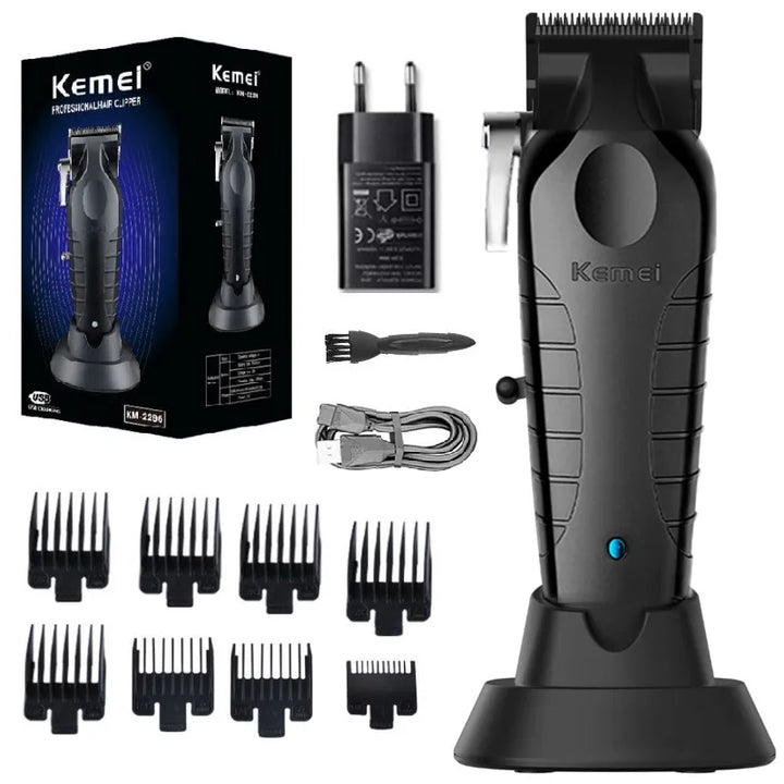 Kemei Professional Hair Clipper For Men Adjustable Cordless Electric Hair Trimmer Rechargeable Hair Cutting Machine Lithium