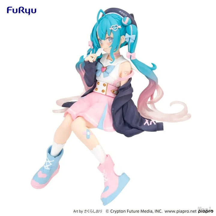 14CM Virtual Idol Singer Hatsune Miku Anime Figure Two-Dimensional Beautiful Girl Action Figures Kawaii Noodle Stopper Model Toy