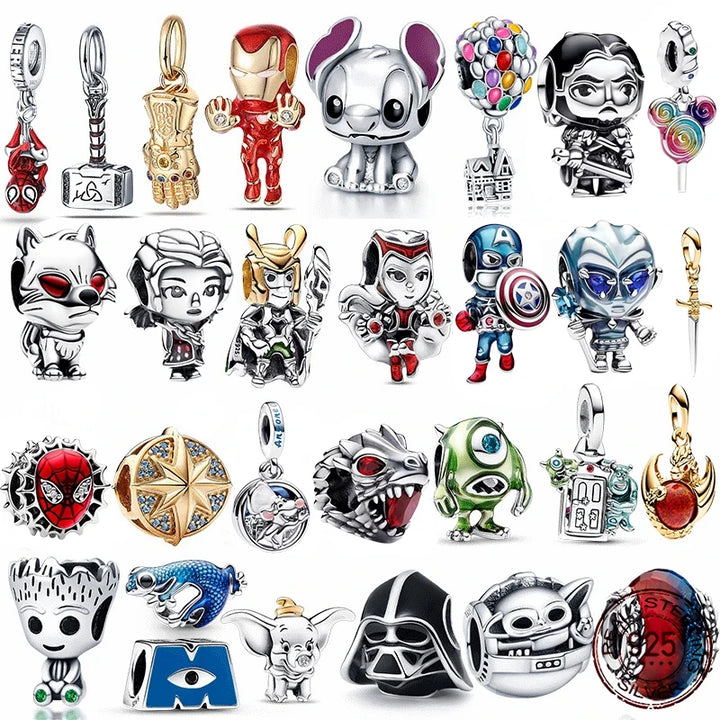 Marvel 100% 925 Sterling Silver Beads are Suitable For Pandora Original Bracelets Women Star Wars Pendants DIY Jewelry Hot New