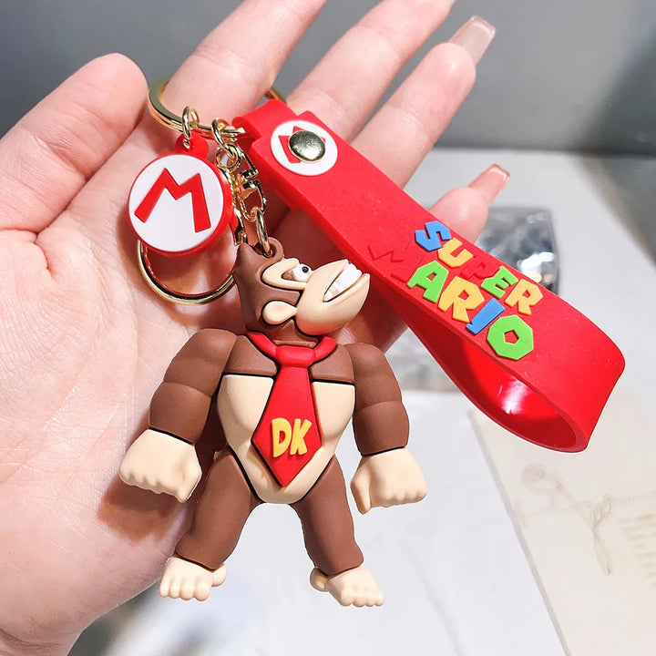 22 Styles Super Mario Keychain Mario Bros Luigi Toad Yoshi Bowser Action Figure Model PVC Cartoon Bag Doll Pendant Toys Gift