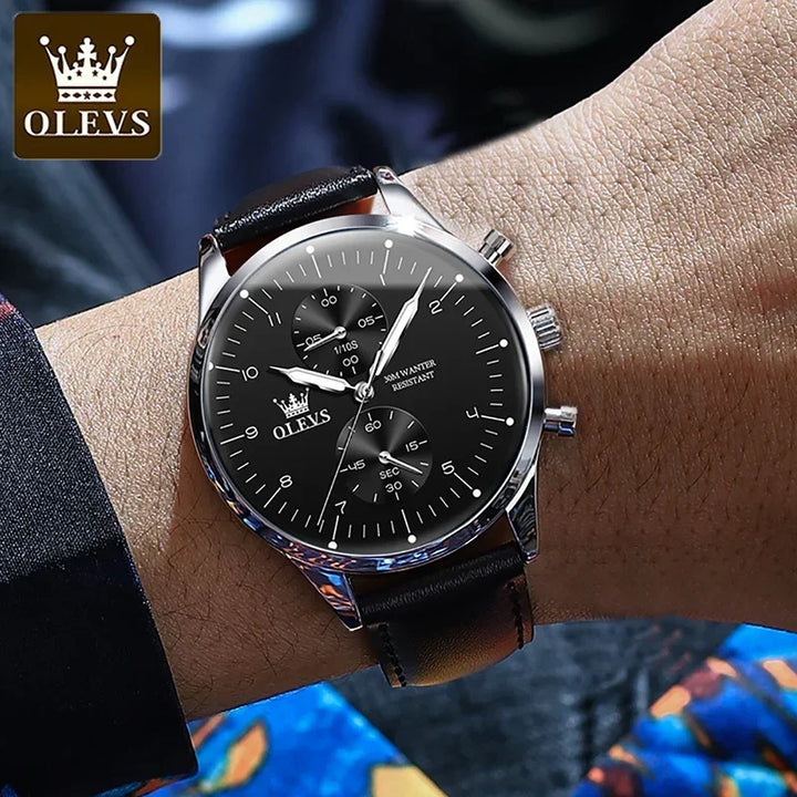 OLEVS Watches for Men Original Brand Quartz Luxury Business Men's Watch Waterproof Luminous Date Fashion Chronograph Wristwatch